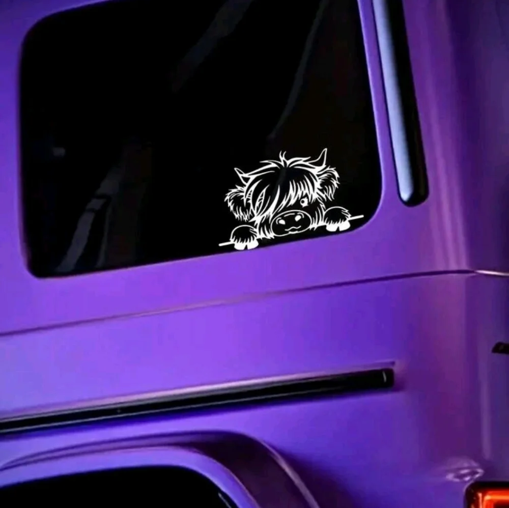 Peeking Farm Cow Animal‎ Vinyl Graphic Auto Wall Car Laptop Decal Animal Sticker